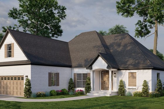 Exterior - Front Elevation 3 for European House Plan #17-2378 - 3 bed, 2 bath