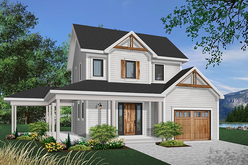 Home Plan - Country Exterior - Front Elevation Plan #23-2164