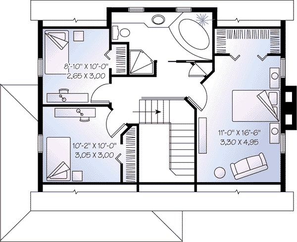 House Plan Design - Cottage Floor Plan - Upper Floor Plan #23-498