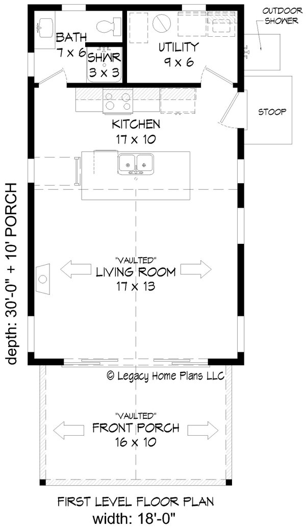 Contemporary Floor Plan - Main Floor Plan #932-1127