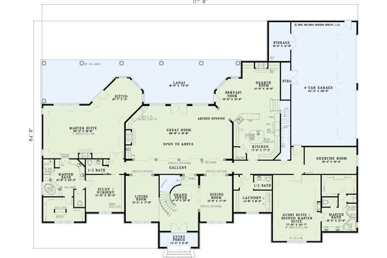Floor Plan - Main Floor for Traditional House Plan #17-3127 - 4 bed, 4 bath