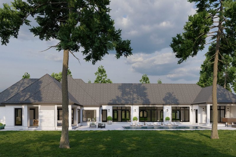 Dream House Plan - Exterior - Rear Elevation 3 for European House Plan #923-69 - 4 bed, 4.5 bath