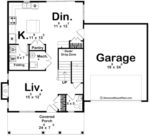 Dream House Plan - Floor Plan - Main Floor for Traditional House Plan #455-792 - 3 bed, 2.5 bath
