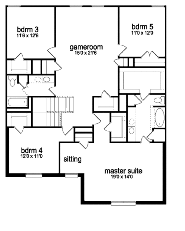 House Design - Traditional Floor Plan - Upper Floor Plan #84-390