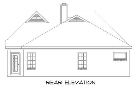 Exterior - Rear Elevation for Traditional House Plan #424-166 - 3 bed, 2 bath