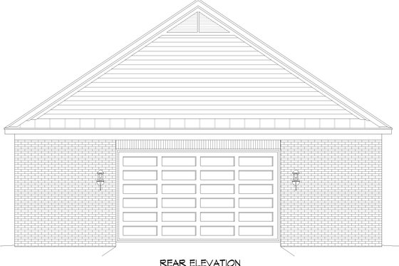 Exterior - Rear Elevation for Country House Plan #932-978, 0 bath