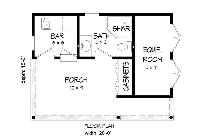 Home Plan - Floor Plan - Main Floor for Country House Plan #932-154, 1 bath