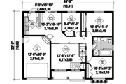 Classical Style House Plan - 3 Beds 1 Baths 1113 Sq/Ft Plan #25-4428 