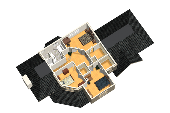 Floor Plan - Upper Floor 1 for Victorian House Plan #25-4674 - 3 bed, 1 bath