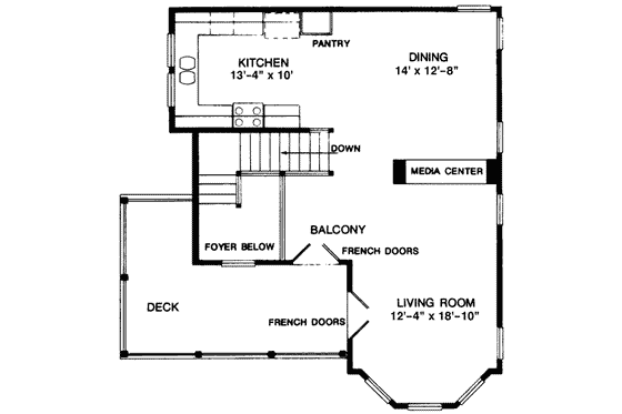 Floor Plan - Main Floor for Cottage House Plan #410-297 - 3 bed, 2 bath