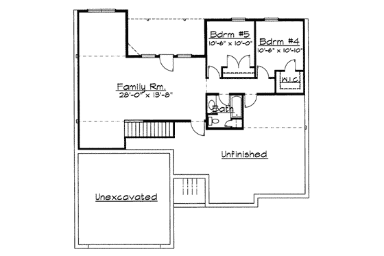 Floor Plan - Lower Floor for Traditional House Plan #31-136 - 3 bed, 2 bath