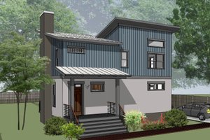 Modern Exterior - Front Elevation Plan #79-296