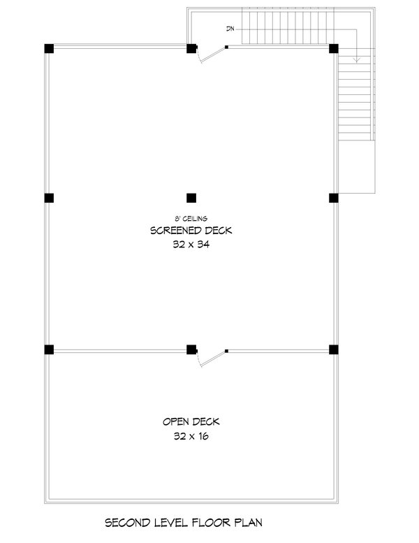 Contemporary Floor Plan - Upper Floor Plan #932-809