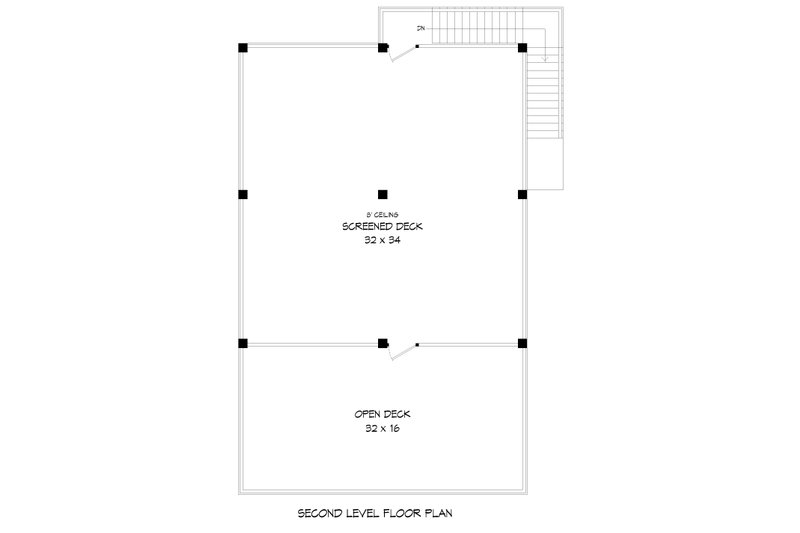 Home Plan - Floor Plan - Upper Floor for Contemporary House Plan #932-809, 0 bath