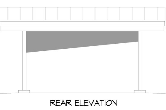 Exterior - Rear Elevation for Southern House Plan #932-760, 0 bath