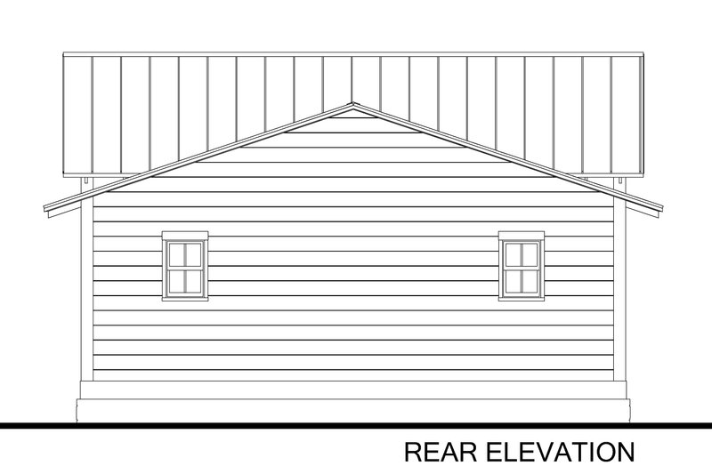 House Plan Design - Exterior - Rear Elevation for Cabin House Plan #1058-211 - 2 bed, 2 bath