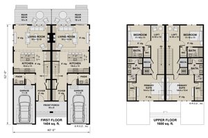 Floor Plan - Main Floor for Farmhouse House Plan #51-1312 - 2 bed, 2.5 bath