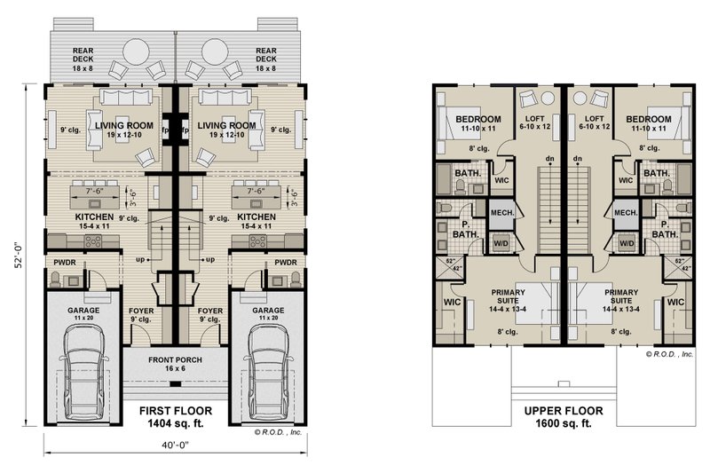 Dream House Plan - Floor Plan - Main Floor for Farmhouse House Plan #51-1312 - 2 bed, 2.5 bath