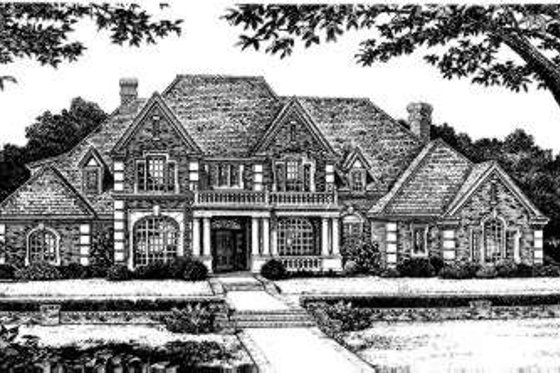 Exterior - Front Elevation for European House Plan #310-229 - 4 bed, 3.5 bath