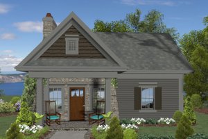 House Blueprint - Cottage Exterior - Front Elevation Plan #56-715