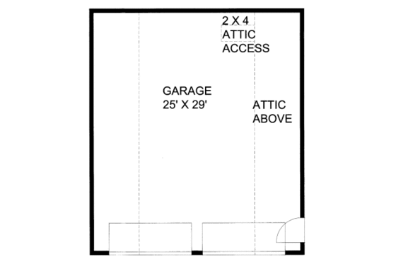 Floor Plan - Main Floor for Bungalow House Plan #117-804, 0 bath
