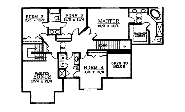 Home Plan - European Floor Plan - Upper Floor Plan #97-209
