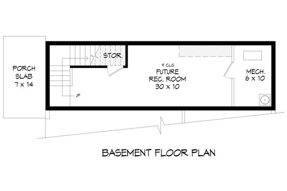 Floor Plan - Lower Floor for Contemporary House Plan #932-637 - 3 bed, 2.5 bath