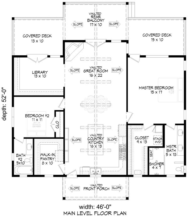 Architectural House Design - Country Floor Plan - Main Floor Plan #932-1104
