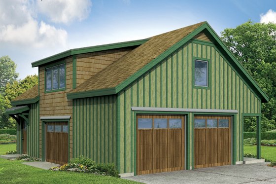 Exterior - Front Elevation 4 for Barndominium House Plan #124-944 - 2 bed, 1 bath