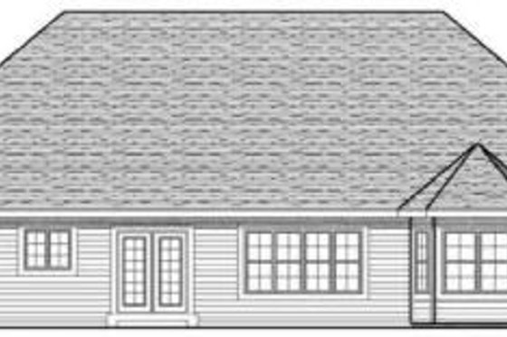 Exterior - Rear Elevation for European House Plan #70-614 - 3 bed, 2 bath
