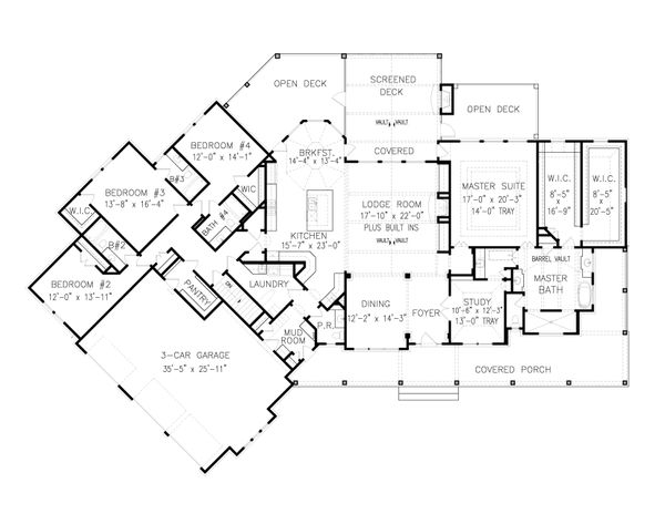 House Blueprint - Farmhouse Floor Plan - Main Floor Plan #54-390
