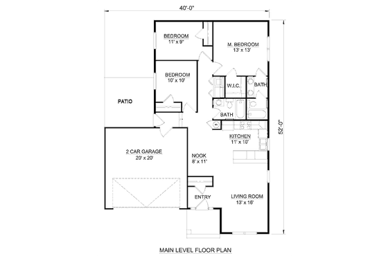 Floor Plan - Main Floor for Traditional House Plan #116-267 - 3 bed, 2 bath