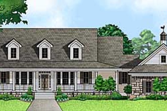 Exterior - Front Elevation for Country House Plan #67-676 - 3 bed, 3.5 bath