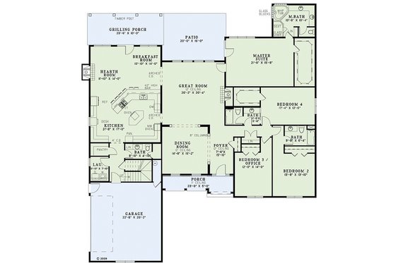 Floor Plan - Main Floor for European House Plan #17-2429 - 4 bed, 3.5 bath