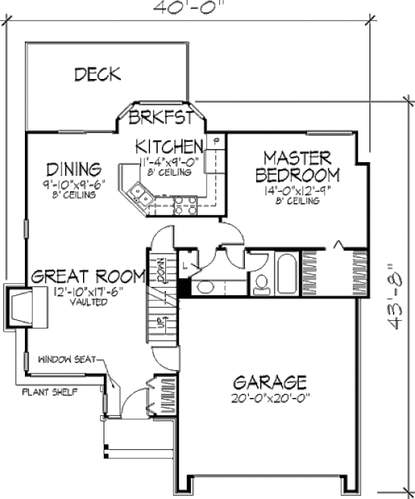 House Plan Design - Traditional Floor Plan - Main Floor Plan #320-335