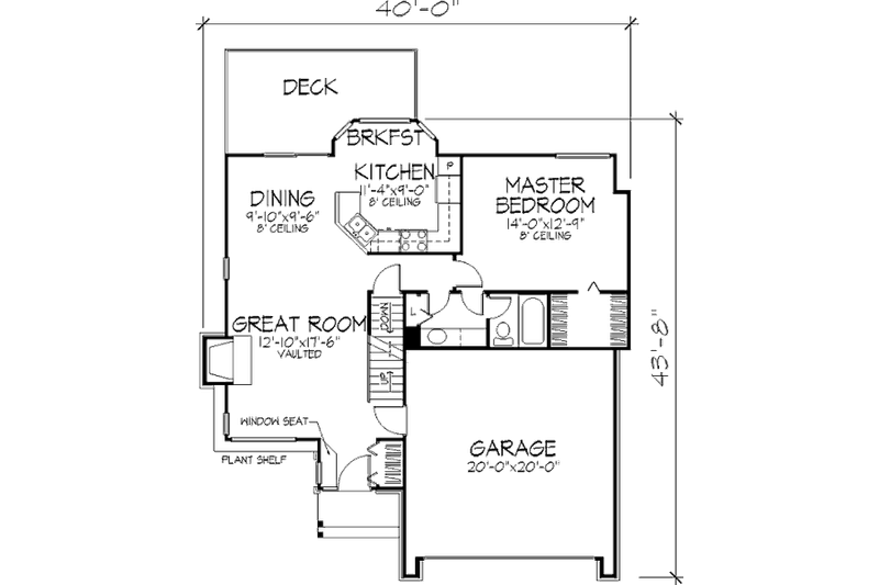 Home Plan - Floor Plan - Main Floor for Traditional House Plan #320-335 - 3 bed, 2 bath