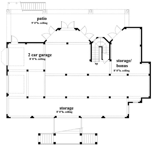 Home Plan - Southern Floor Plan - Lower Floor Plan #930-18