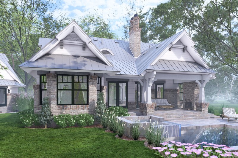 House Blueprint - Exterior - Rear Elevation for Farmhouse House Plan #120-292 - 3 bed, 2 bath