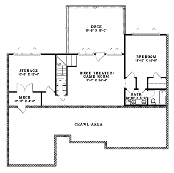 Farmhouse Floor Plan - Lower Floor Plan #17-2312