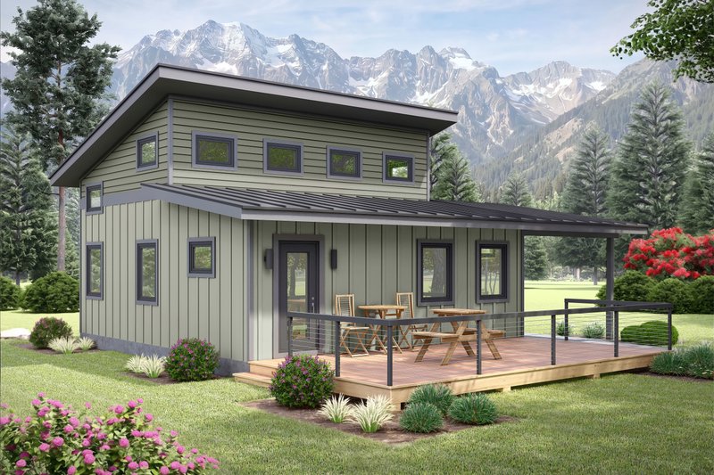House Blueprint - Exterior - Front Elevation 3 for Contemporary House Plan #932-1441 - 1 bed, 1 bath
