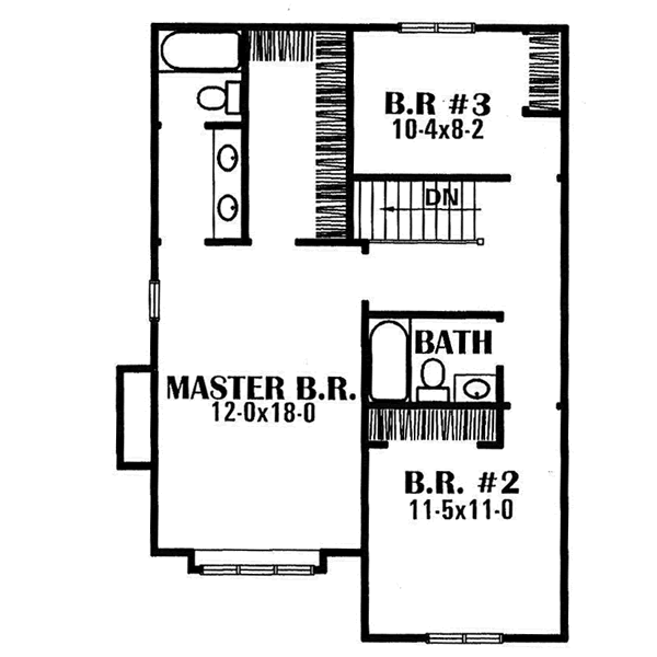 Traditional Floor Plan - Upper Floor Plan #50-217