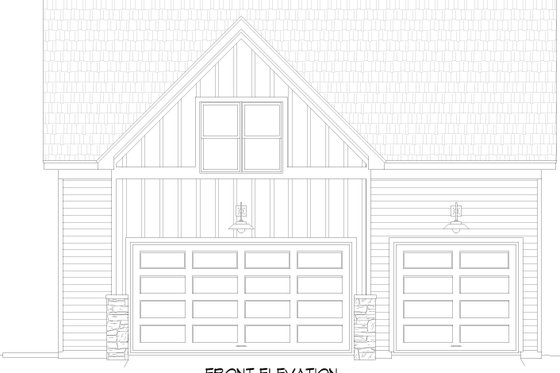 Exterior - Front Elevation 3 for Farmhouse House Plan #932-1043 - 1 bed, 1 bath