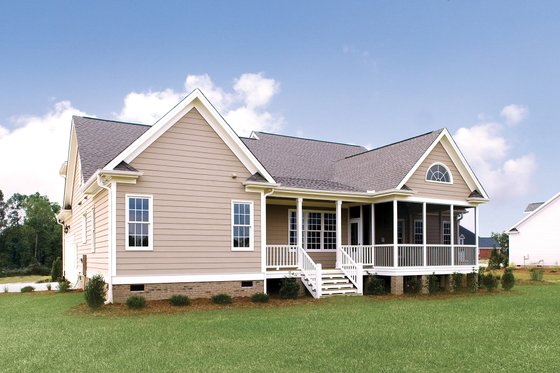 Exterior - Rear Elevation for Country House Plan #929-11 - 3 bed, 2.5 bath