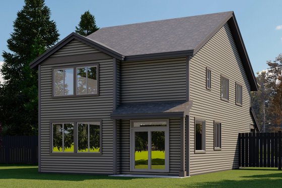 Exterior - Rear Elevation for Craftsman House Plan #53-726 - 4 bed, 2.5 bath