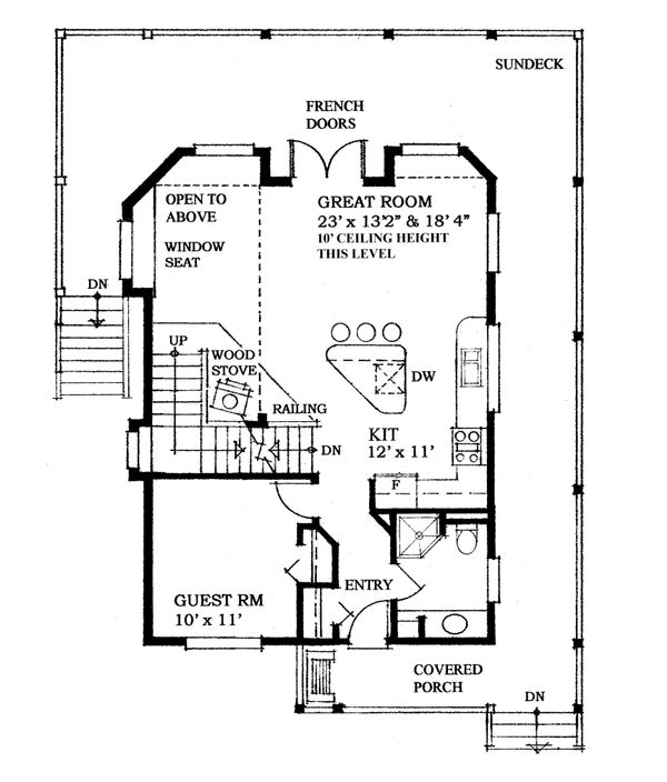 Home Plan - Cottage Floor Plan - Main Floor Plan #118-170