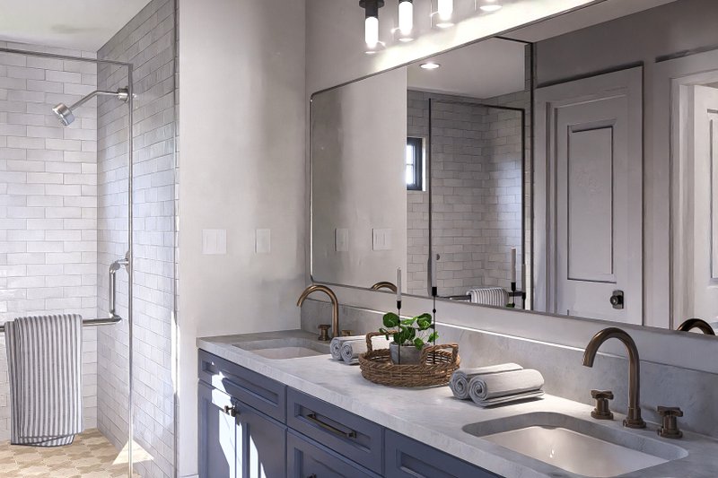 Home Plan - Interior - Master Bathroom 1 for Farmhouse House Plan #455-812 - 3 bed, 3 bath