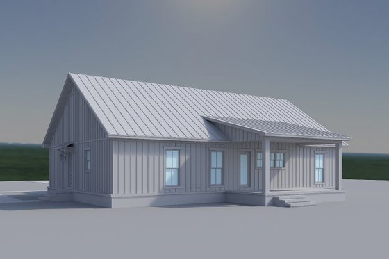 Exterior - Rear Elevation 1 for Farmhouse House Plan #430-432 - 4 bed, 3 bath