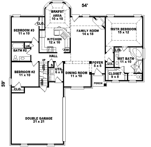 Traditional Floor Plan - Main Floor Plan #81-517