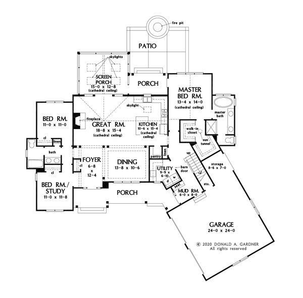 House Blueprint - Farmhouse Floor Plan - Main Floor Plan #929-1130