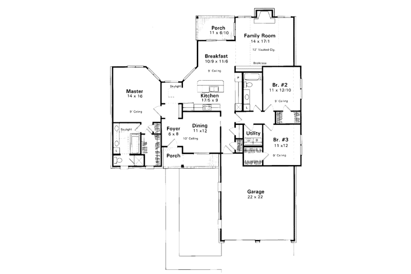 House Design - Floor Plan - Main Floor for European House Plan #41-135 - 3 bed, 2 bath